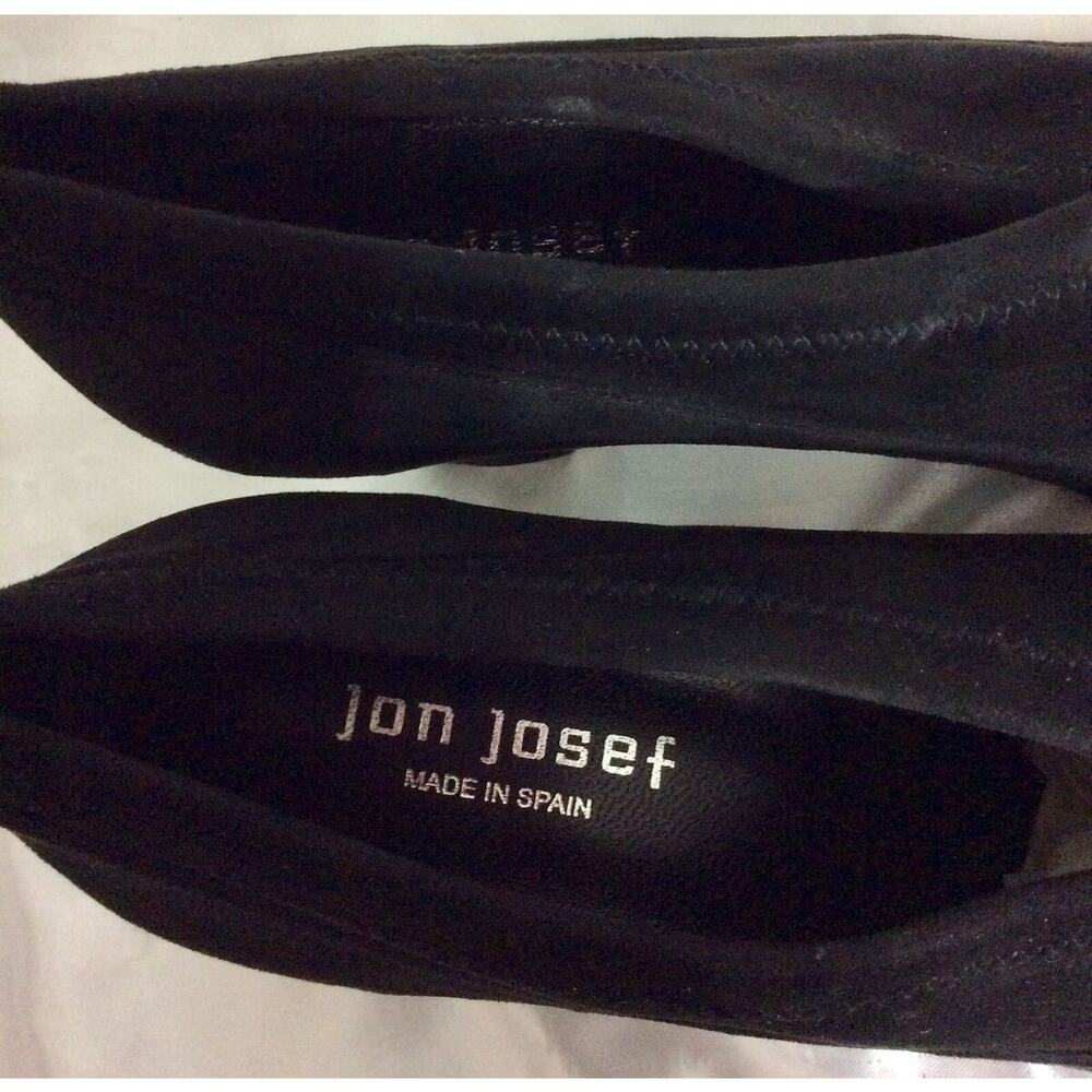 JON JOSEF Black Velvet & Suede Leather Heels Loafers Shoes Women's 10M - Picture 10 of 11